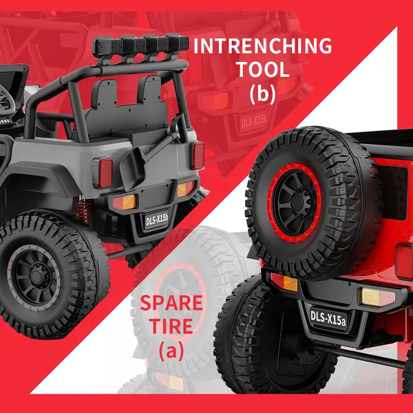 Electric Off-Road SUV Ride-On with Spare Tire